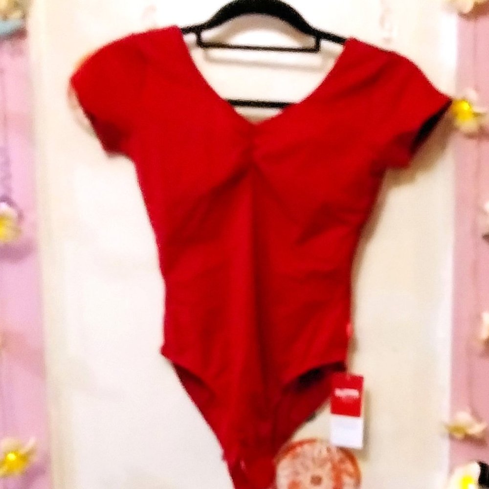 Daydance (M) Lace Back Leotard in Red
